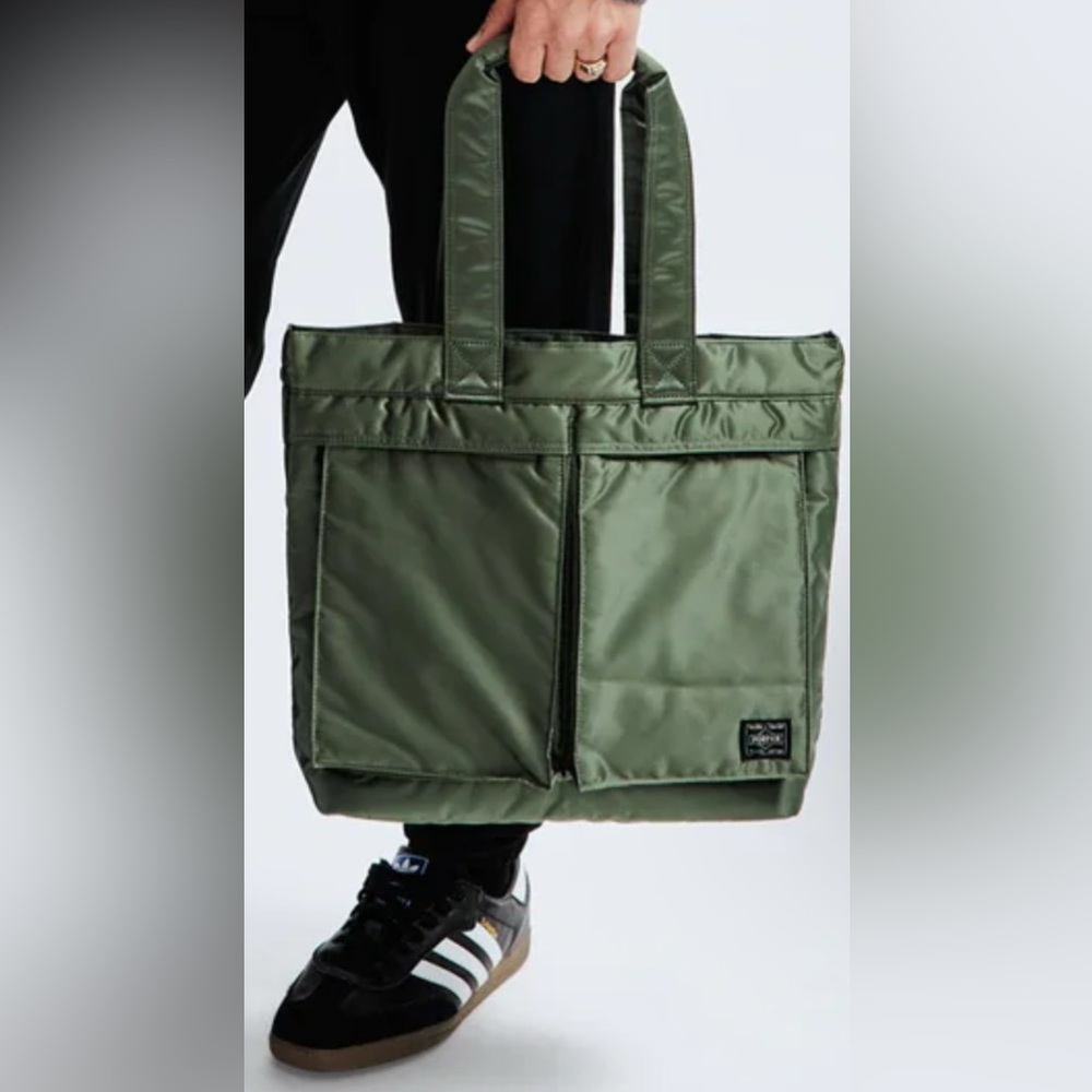 Porter Yoshida Tanker Tote Bag with stunning orange lining.